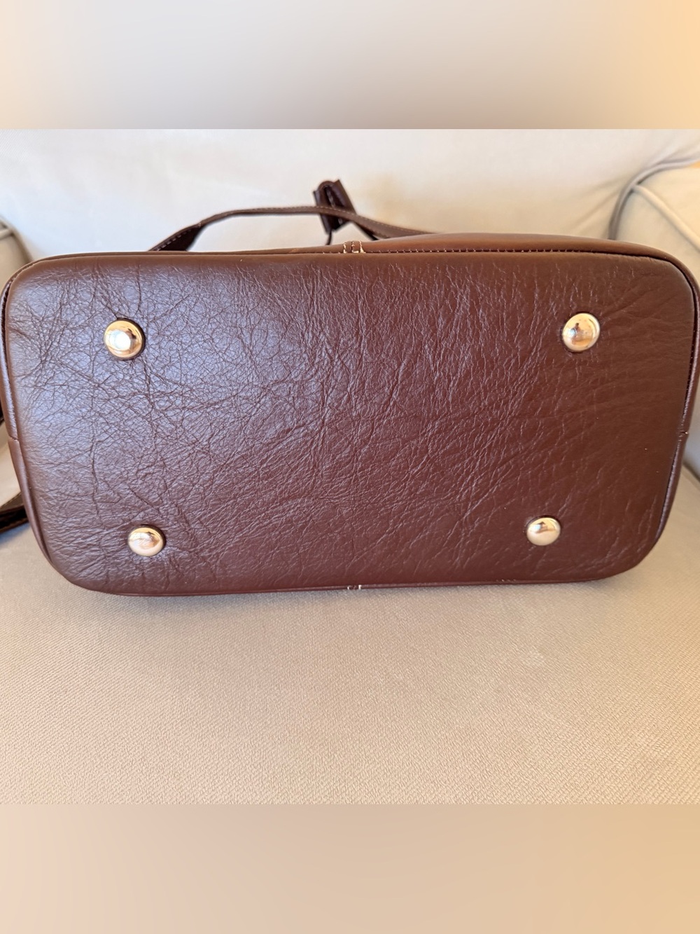 NWOT Authentic Leather Brown Bucket Bag - Picture 7 of 10